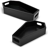 Gift Boutique Halloween Coffin Serving Trays Set of 2 Sizes Black Wood | Gothic Decor Dessert Platters Table Organizer Holder for Home Party Decorations