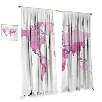 Amazon Com Anniutwo Light Pink Window Curtain Drape Cute World