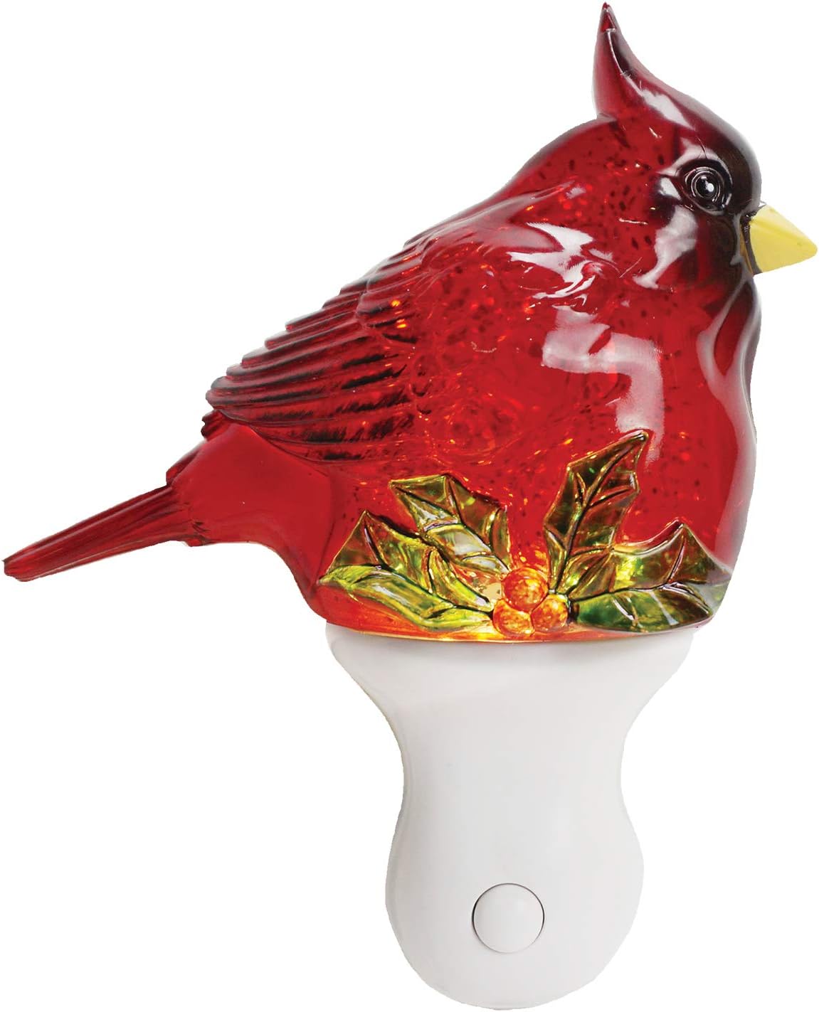 Acrylic Plug in Glitter Night Light Cardinal