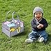 Handy Baby Diaper Basket Nursery Portable Travel Organizer Tote Bag, Grey
