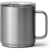 YETI Rambler 10 oz Ceramic Lined Stackable Mug, Vacuum Insulated, Stainless Steel with MagSlider Lid, Stainless