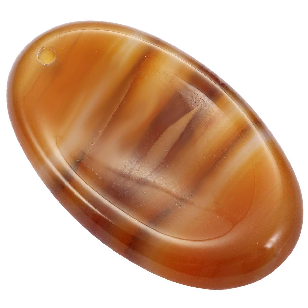 mookaitedecor 2Pcs Natural Agate Thumb Stone,Pocket Palm Worry Stone Healing Crystal Meditation Stress Relief,Top Drilled