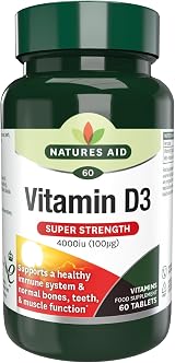 Natures Aid Vitamin D3 4000IU Super Strength 60 Tablets Veggie