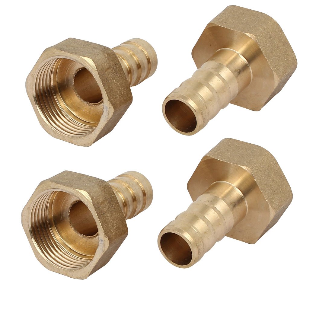 sourcingmap G3/4 Female Thread 14mm Dia Brass Barb Type Hose Tubing Fittings Connectors 4pcs