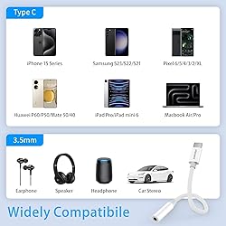 USB C to 3.5mm Headphone Jack Adapter for iPhone