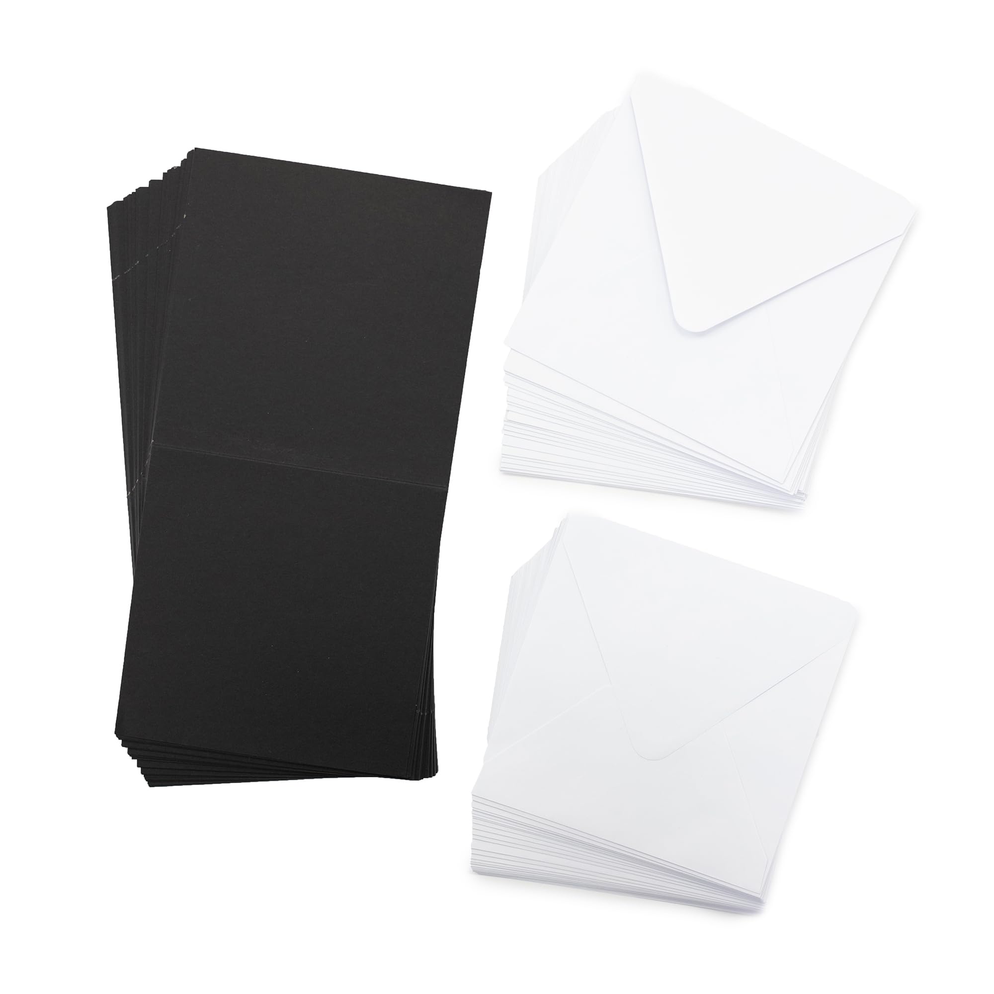 Crafter's Companion 5" x 5" Black Pack of 100-Includes Card Blanks & 50 White Envelopes-Greate for a Variety of Occasions