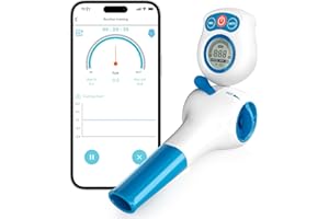 Sonmol Breathing Exercise Device for Lungs with Electric Manometer & Test Mouthpiece & Travel Case | Lung Exerciser Device for Better Lungs| 6 Resistance Levels | Guided Mobile Training App Included