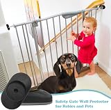 VEGCOO 4 Pack Wall Protectors for Pressure Gates Black 9x5x2.5cm view 6