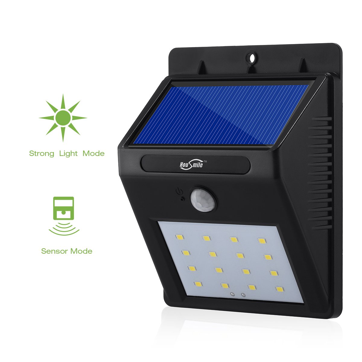 Housmile Solar Lights 16 LED Wall Light Outdoor Security Lighting Night light with Motion Sensor Detector for Garden Back Door Step Stair Fence Deck Yard Driveway (4-Pack, 50LUX, 8000K)