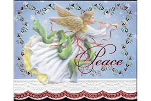 POSTER FOUNDRY Set of 3 - Christmas Holiday Angel Portfolio Boxed Note Cards by Carol Wilson. 10 embossed 4x5 Die-Cut Notecards and Matching Envelopes in Decorative Gift Box with Magnetic Flap. NCPX2601