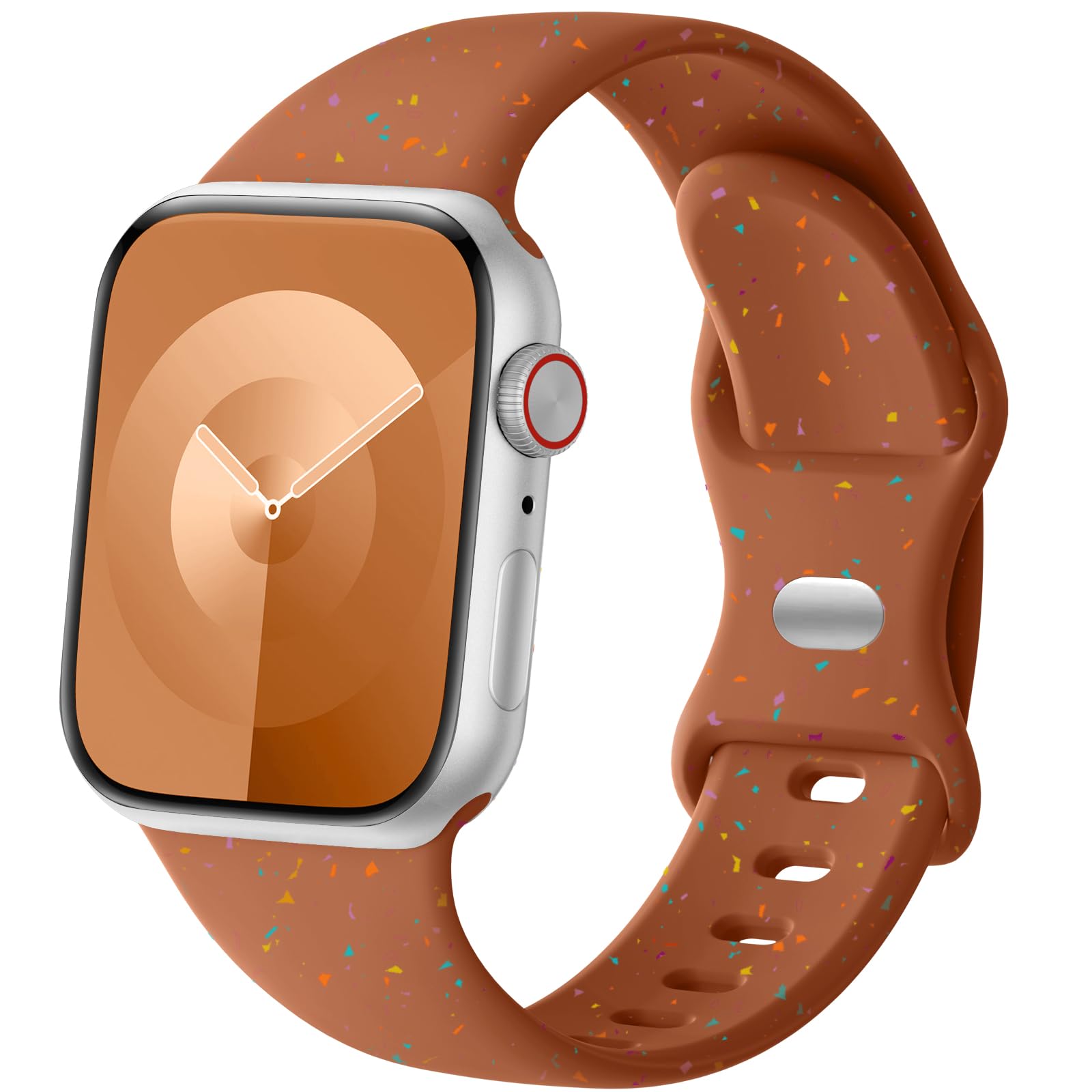 Wepro Silicone Sport Band for Apple Watch Bands 40mm SE Series 9 41mm 10 42mm 38mm Series 8 7 6 5 4 2 1 for iWatch Bands for Men Women Breathable Waterproof Recycled Replacement Strap Brown