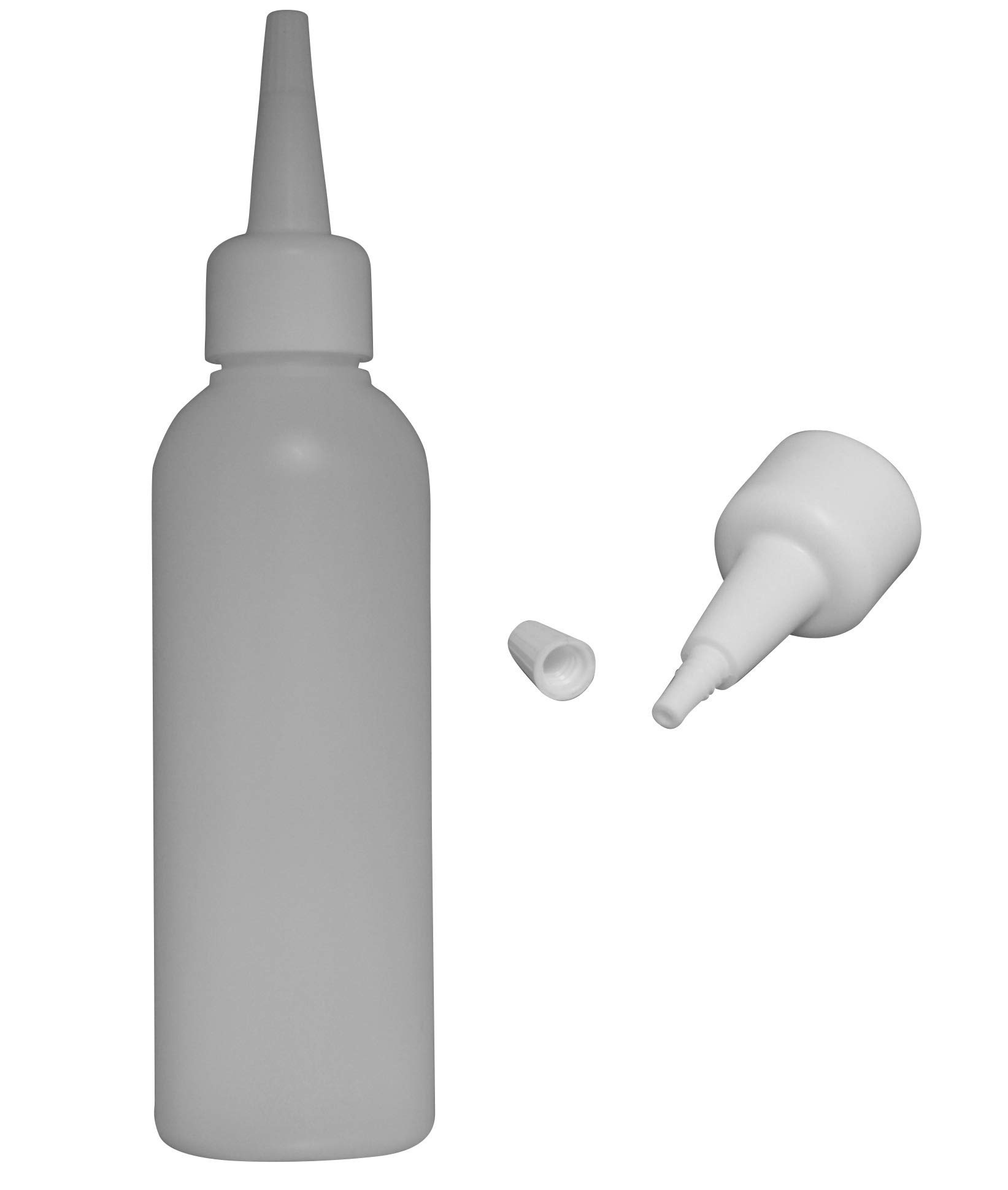 VanAnderen Pack of 12 high-density polyethylene bottles 100 ml with white nozzle, empty bottle, plastic bottle, spray bottle, liquid squeeze bottle with application tip for filling and mixing