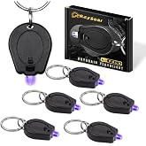 RaySoar 6 Pack 395nm Mini UV LED Keychain Flashlight UV Keychain Light Black Light for Detections