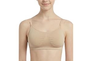 Curyon Clear Strap Invisible Bra Multi-Way Scoop Neck Dance Ballet Bra Seamless Backless Bralette Light Support Comfortable