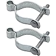 Aiwaiufu 2 Pcs Chain Link Fence Gate Post Hinge for Outside Diameter Post/Pipe, Pressed Steel Post Hinge (2-3/8")