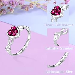 Shysnow Ruby Birthstone July Ring for Women