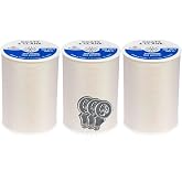 Coats &amp; Clark Dual Duty All Purpose Sewing Thread 230A 400 Yards Each Spool 3 Pack Bundle with Bella's Crafts Needle Threaders (Natural)