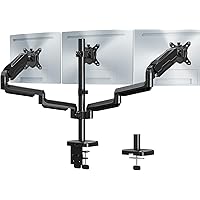 MOUNT PRO Triple Monitor Mount, 3 Monitor Desk Mount for Three Screens up to 32 Inch, Full Motion Gas Spring Heavy Duty Arm H