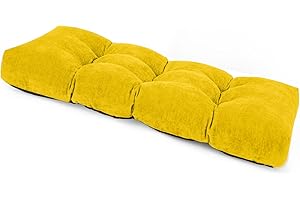 Focuprodu Bench Cushion 36 inch, Bench Cushions for Indoor Furniture, Durable Stain Resistant Outdoor/Indoor Bench Seat Cushion(36x14x4 inch,Yellow)