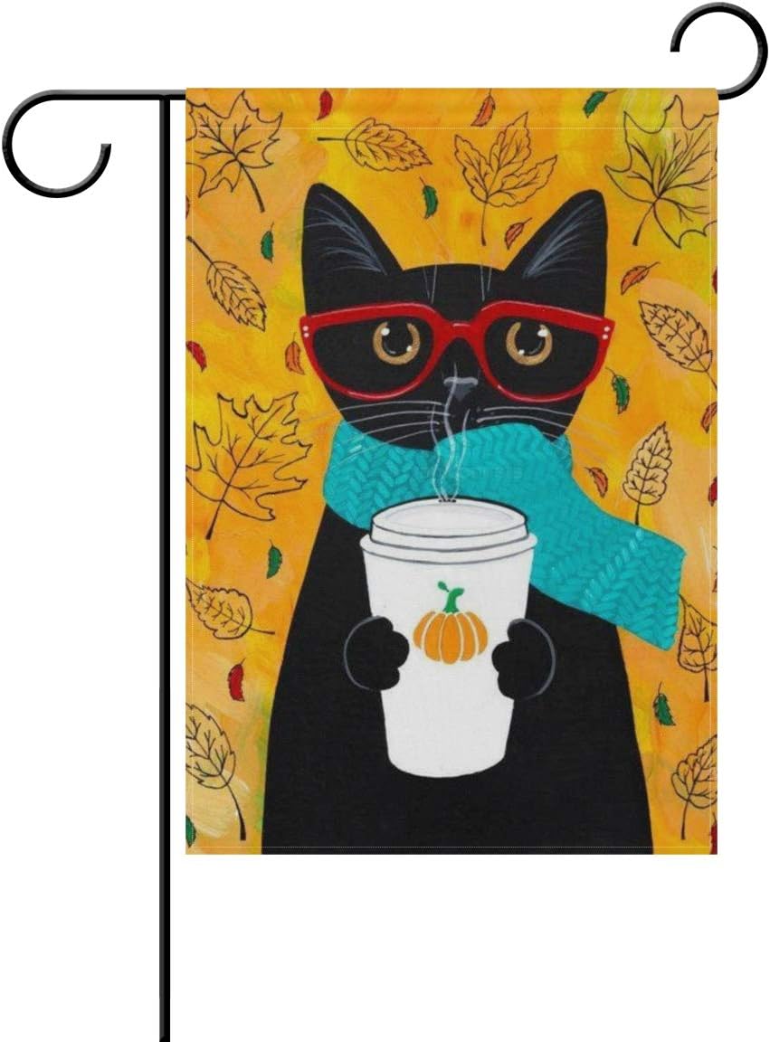 Best Black Cat Halloween Garden Flag