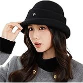 Elegant Faux Wool Fedora Bucket Hats for Women Vintage Felt Cloche Bowler Cap Warm Outdoor Headwear Fall Winter