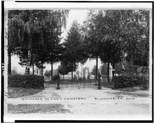 Photographs - HistoricalFindings Photo: Entrance,Gates,Independent Order,Odd Fellows,Cemetery,Blanchester,Ohio,OH,1900