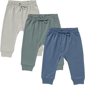 GFQLONG Baby Boy Jogger Pants Organic Cotton Infant Bottom for 0-24 Months | 100% Organic Cotton Baby Clothes,Soft,Breathable