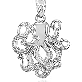 Claddagh Gold Fine 925 Sterling Silver Octopus Marine Life Pendant