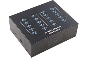 UHPPOTE A-213 Industrial Grade USB 3.0 Hub 20 Port High Speed Data Transfer