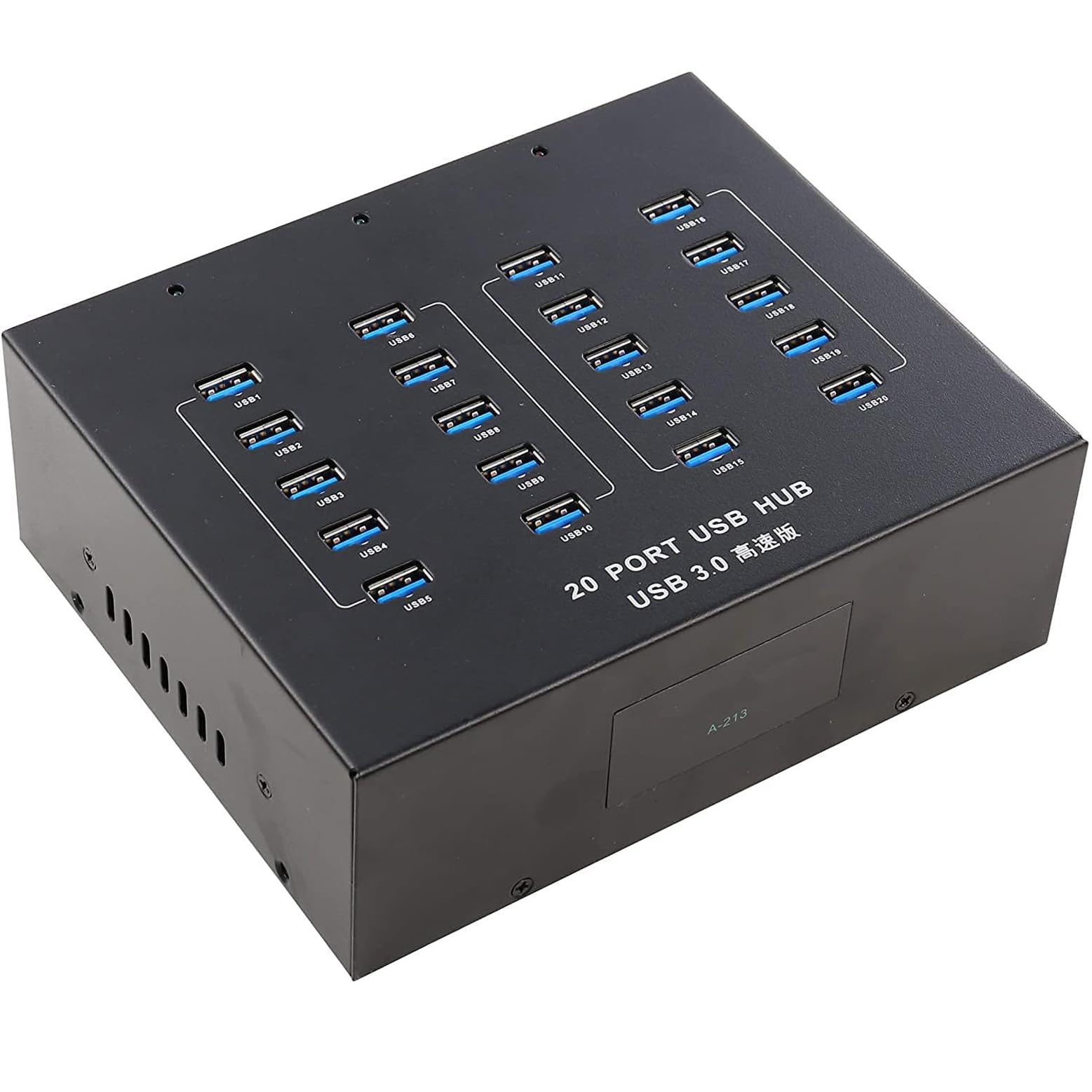 UHPPOTE A-213 Industrial Grade USB 3.0 Hub 20 Port High Speed Data Transfer