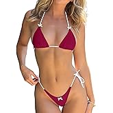Sexy Bikini Sets for Women 2 Piece Bathing Suit Halter String Triangle Swimwear Women’s Bow Swimsuit