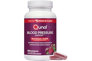 Qunol Blood Pressure Support, 3 in 1 Beets + CoQ10 + Grape Seed Extract, Beet Root Capsules That Supports Healthy Blood Circulation & Heart Healthy Energy, 60 Count (Pack of 1)