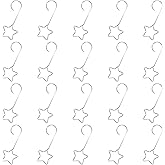 Mini Skater Star Shape Christmas Ornaments Hooks Metal Xmas Ornaments Hangers for Hanging Ornaments Christmas Tree Decoration, 20Pcs (Silver, 2")