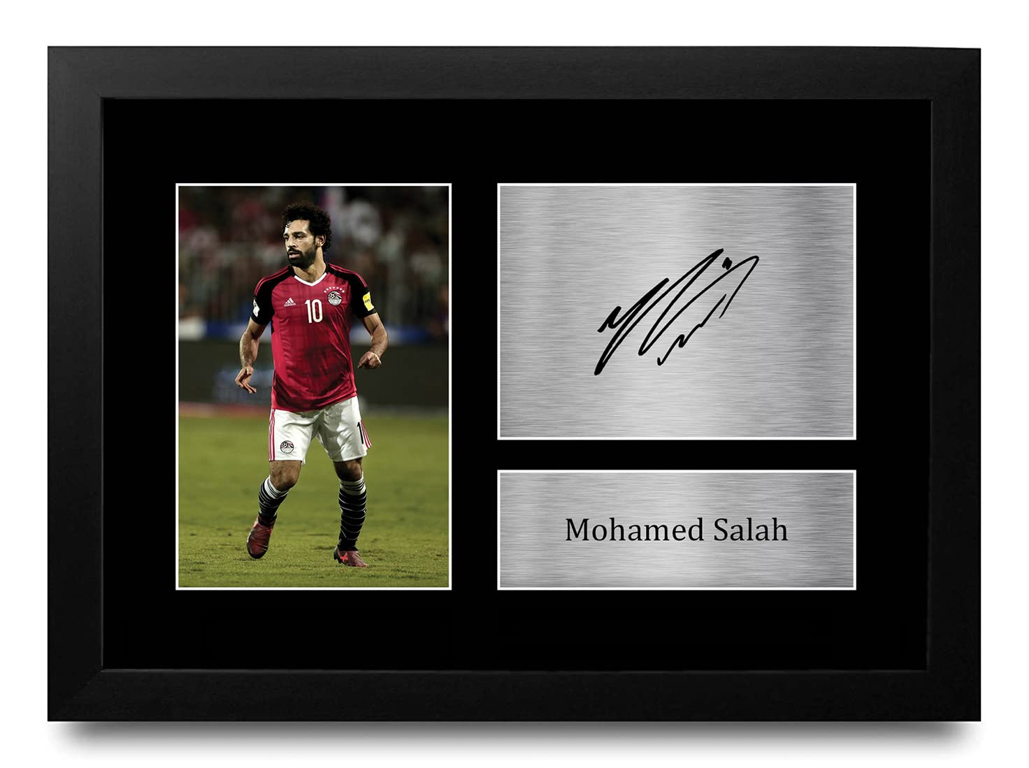 HWC Trading FR A4 Mohamed Salah Egypt Gifts Printed Signed Autograph Picture for Football Fans and Supporters - A4 Framed
