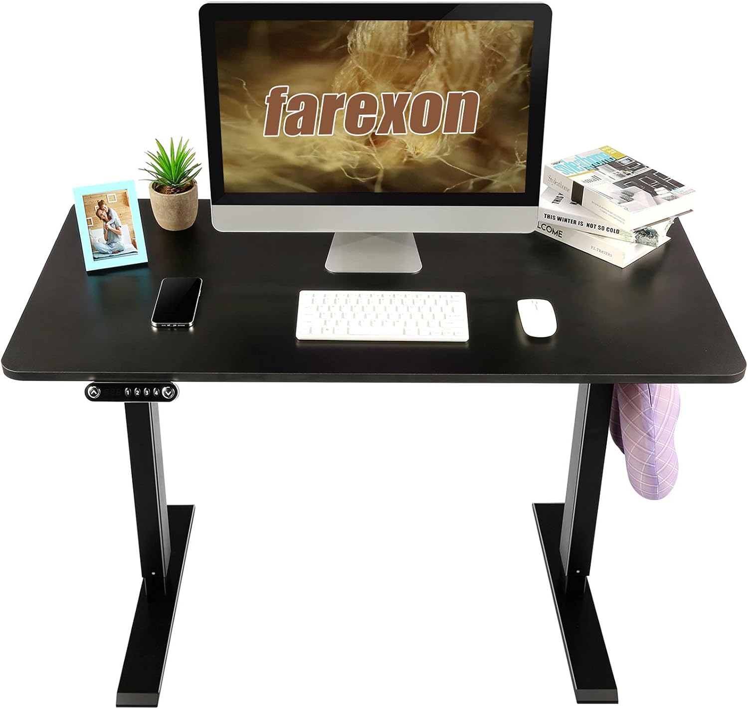 Stand Desk Electric Desk Adjustable Height Computer Desk,Farexon 48 x 24 Inches Sit Stand Home Office Table I Shaped Desk with Memory Preset Height: Kitchen & Dining
