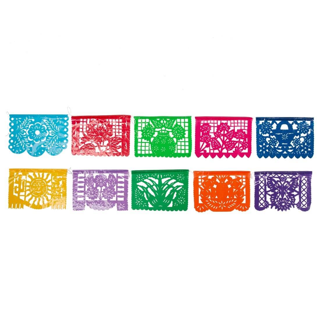 FANMEX - Fantastik - Authentic Mexican Papel Picado Banner - Classic design - Mexican party - 4 meter (Plastic)