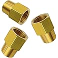 HongBoW 3pcs Brass BSPT NPT Adapter 3/8 Male x 3/8 Female Pipe Fitting