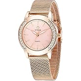 MASTOP Luxury Women Watches Analog Quartz Watch Bracelet Watch Mesh Band Waterproof Wrist Watches for Ladies