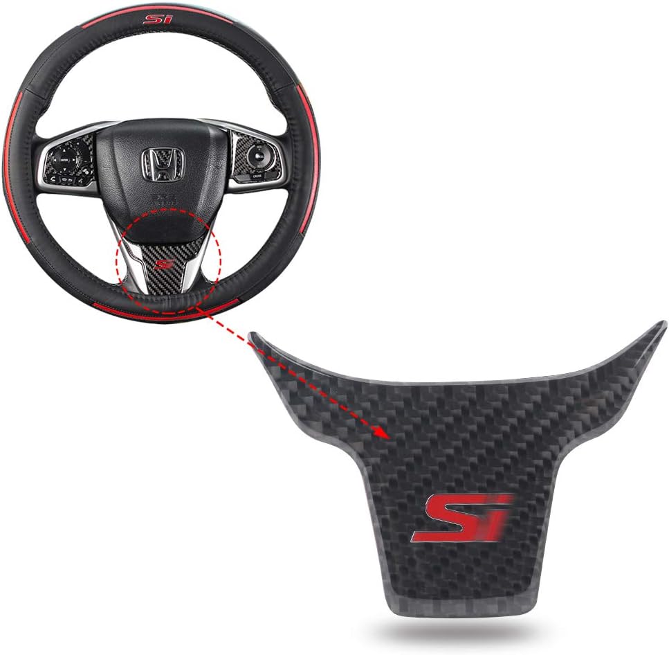 Carbon Fiber Inner Steering Wheel Decals Cover Trim Refit Fit For Honda Civic 2016-2017 2018