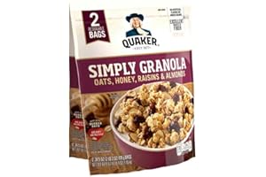 FREEPI Quaker Simply Granola Oats, Honey, Raisins and Almonds, (2 pk./34.5 oz.) x2 AS
