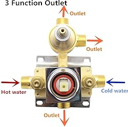 Solid Brass 3 Way Shower Diverter Valve, Drettyer
