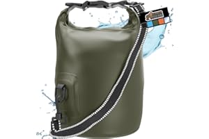 GORILLA GRIP Gorilla Gear Heavy Duty 100% Waterproof IPX 6 Dry Bag, Tear and Puncture Resistant Bags for Kayaking Boating Hiking Camping Swimming Water Sports, Lightweight Outdoor Wet Storage Backpack, 10L, Green