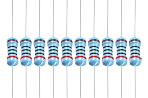 YOKIVE 100 PCS Metal Film Resistors, 200 Ohm Resistor with 1/2W 1% Tolerance, Lead, Good for DIY Electronic Projects (5 Color