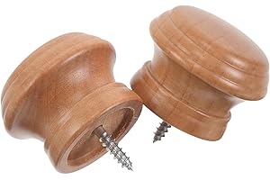 Wakauto 2pcs Wood Brown Curtain Rod Finials Ends Only for 28mm / 1 Inch Drapery Rods with M6 Screws