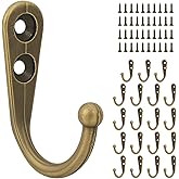 20 Pcs Small Key Hooks for Hanging, Key Holder, Wall Mount Hook with Stainless Steel Metal Screws, Command Hooks Utility Hangers for Key, Hat, Cup, Coat, Picture (Bronze)