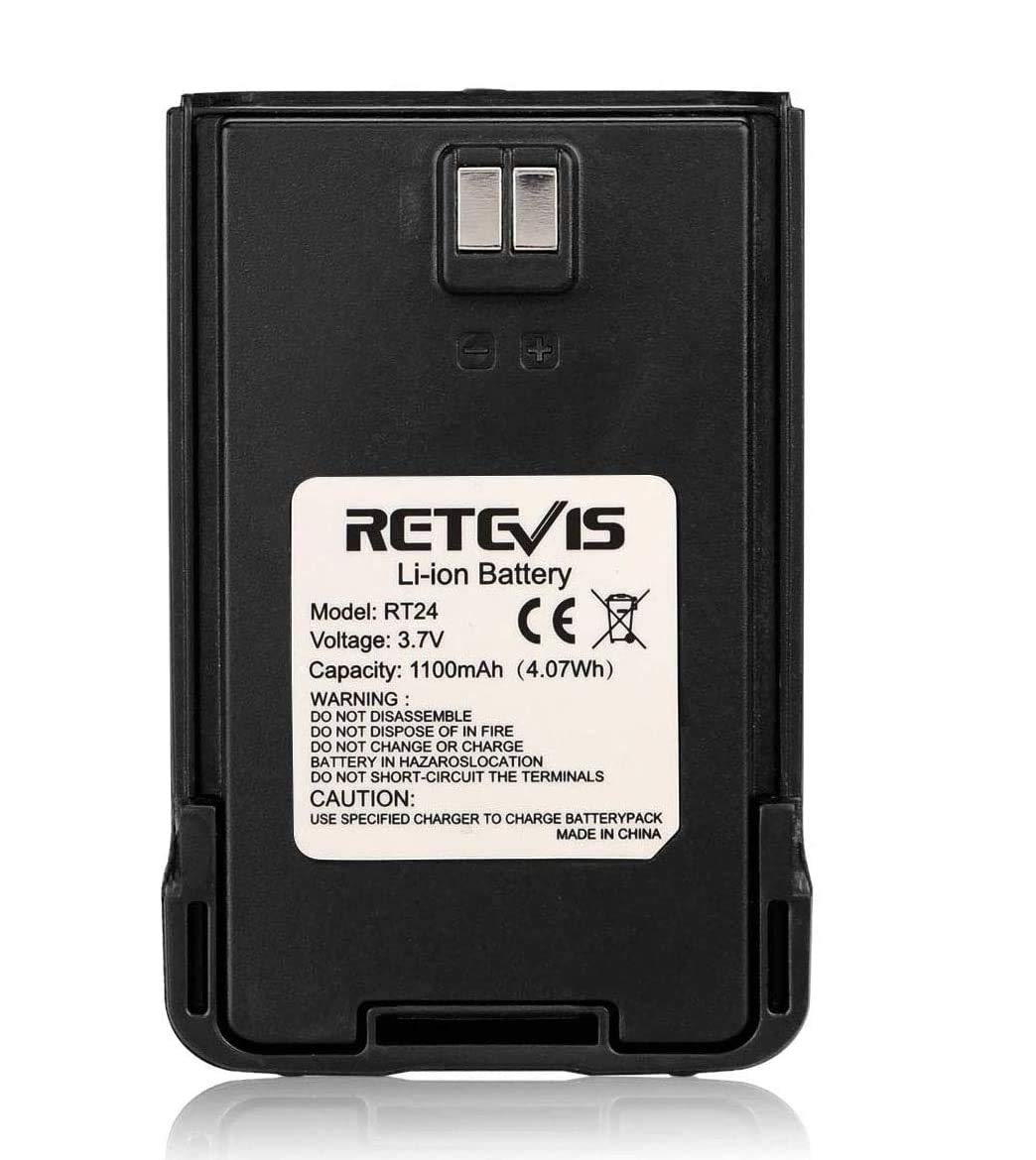 Retevis RT24 Walkie Talkie Battery Original Li-Ion Battery 3.7V 1100mAh Compatible with Retevis RT24 Two Way Radio (1 Piece, Black)