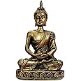 HYFAN Mini Small Meditation Buddha Statue Harmonious Yoga Figurine Collectible Craft Feng Shui Sculpture Decor for Home Office Shelf Desktop (Bronze 4)