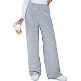 CUPSHE Women’s Knit Pants Wide Leg High Waist Casual Lounge Stretch Cozy Trousers Fall Winter