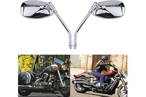 Chrome Motorcycle Rear View Side Mirrors 10mm for Honda Sports Bike Suzuki Cruiser Scooter
