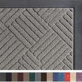Gorilla Grip Original Durable Rubber Door Mat, 29x17, Heavy Duty Doormat, Indoor Outdoor, Waterproof, Easy Clean, Low-Profile Mats for Entry, Garage, Patio, High Traffic Areas, Gray Diamond